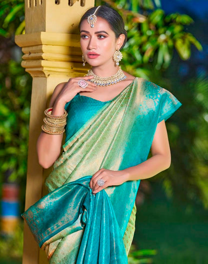 Pista Green Silk Weaving Saree