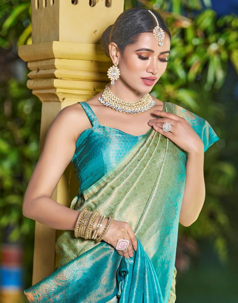 Pista Green Silk Weaving Saree