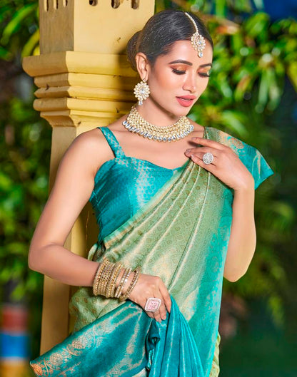 Pista Green Silk Weaving Saree