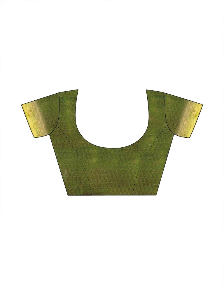 Olive Green Silk Weaving Saree