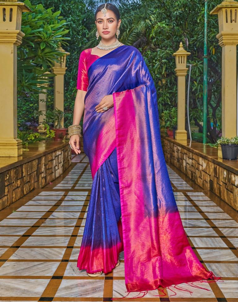 Blue Silk Weaving Saree