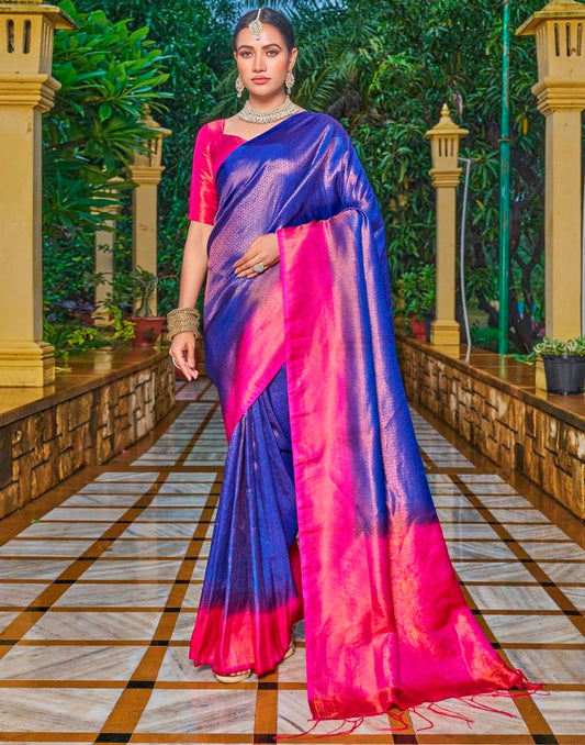 Blue Silk Weaving Saree
