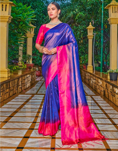 Blue Silk Weaving Saree