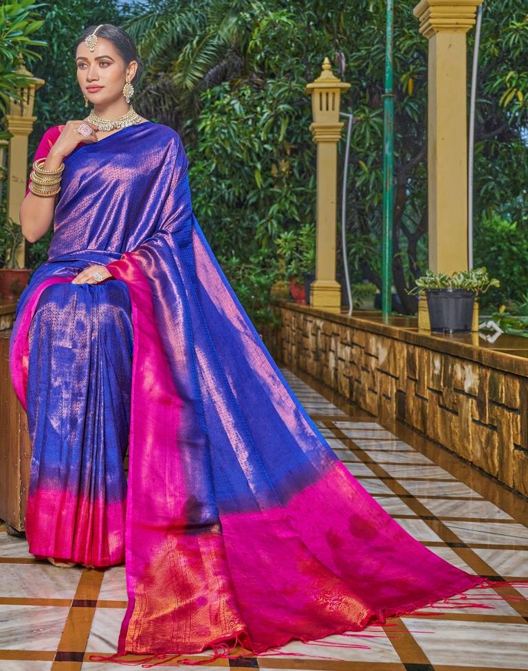 Blue Silk Weaving Saree