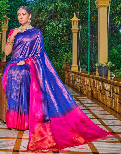 Blue Silk Weaving Saree