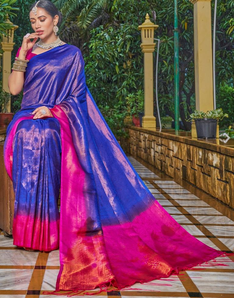 Blue Silk Weaving Saree