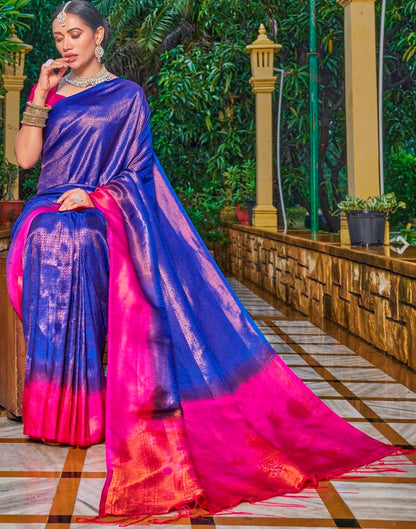 Blue Silk Weaving Saree