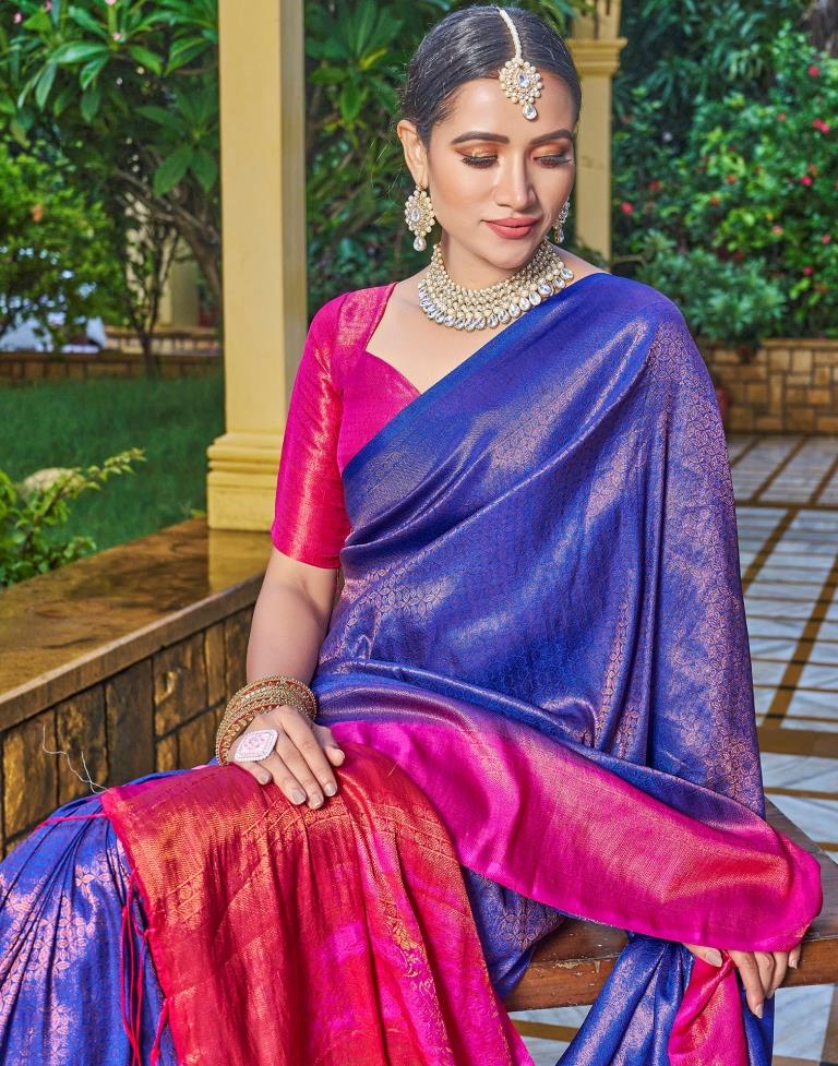 Blue Silk Weaving Saree