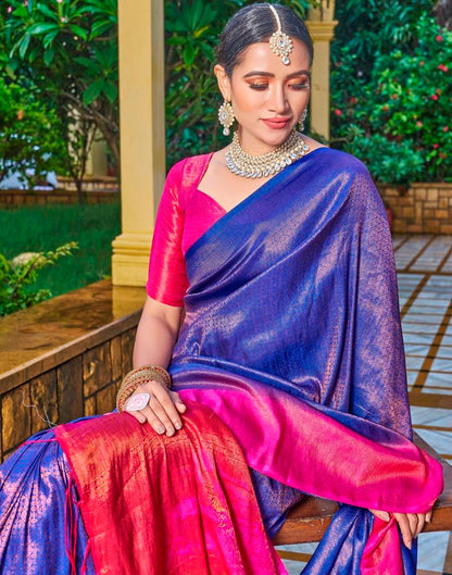Blue Silk Weaving Saree