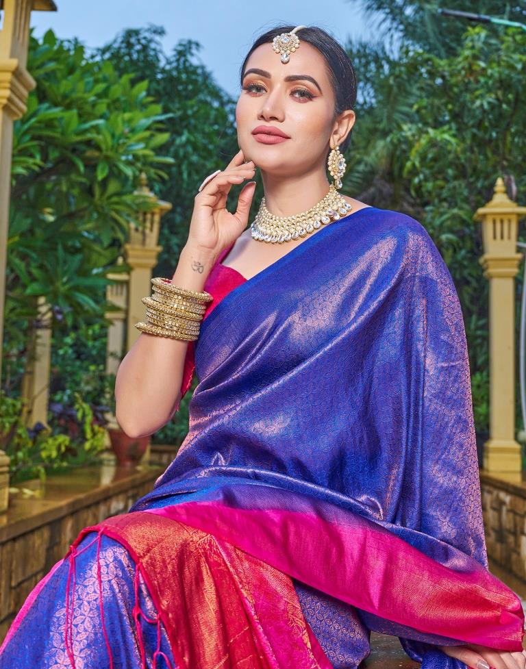 Blue Silk Weaving Saree