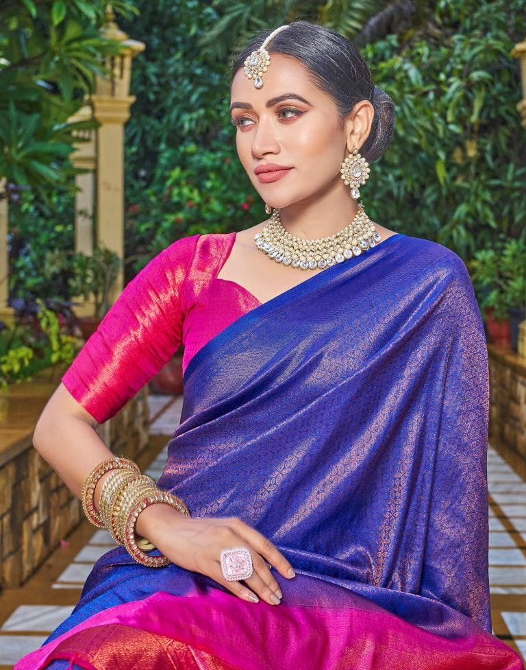 Blue Silk Weaving Saree