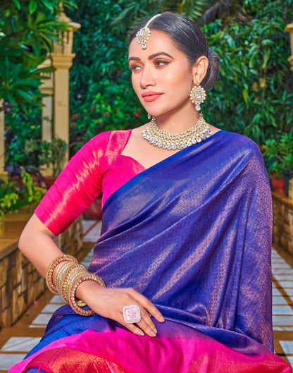 Blue Silk Weaving Saree