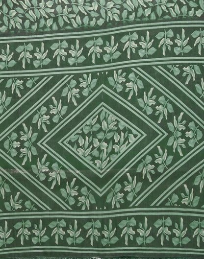 Green Chiffon Printed Saree