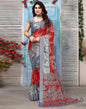 Red Brasso Self Woven Saree