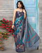 Blue Brasso Self Woven Saree
