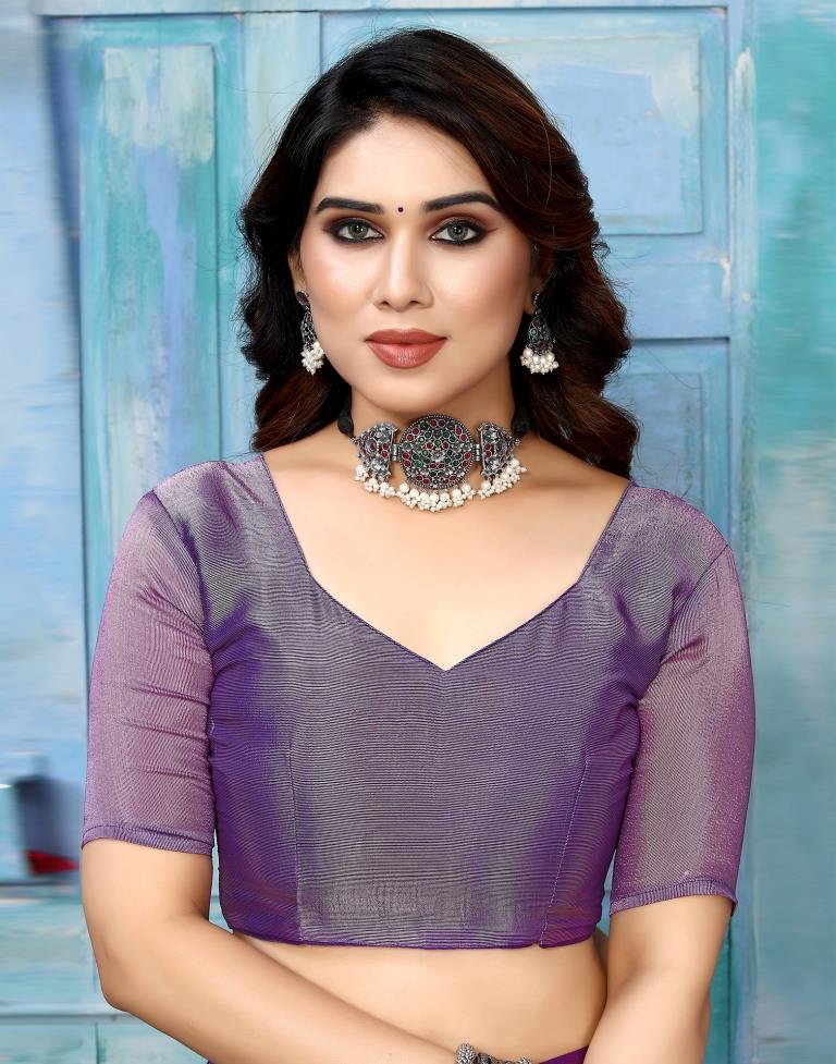 Rani Pink Brasso Self Woven Saree