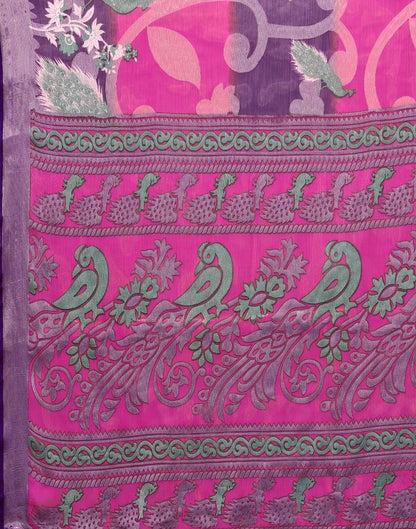 Rani Pink Brasso Self Woven Saree