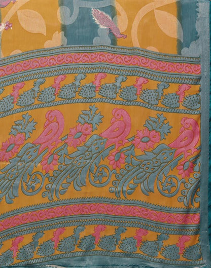 Mustard Yellow Brasso Self Woven Saree