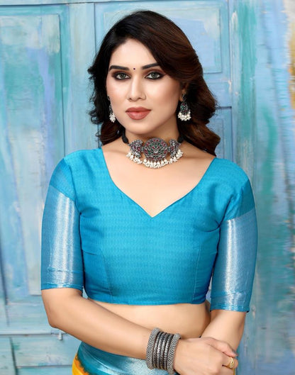 Yellow Chiffon Printed Saree