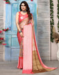 Light Brown Chiffon Printed Saree