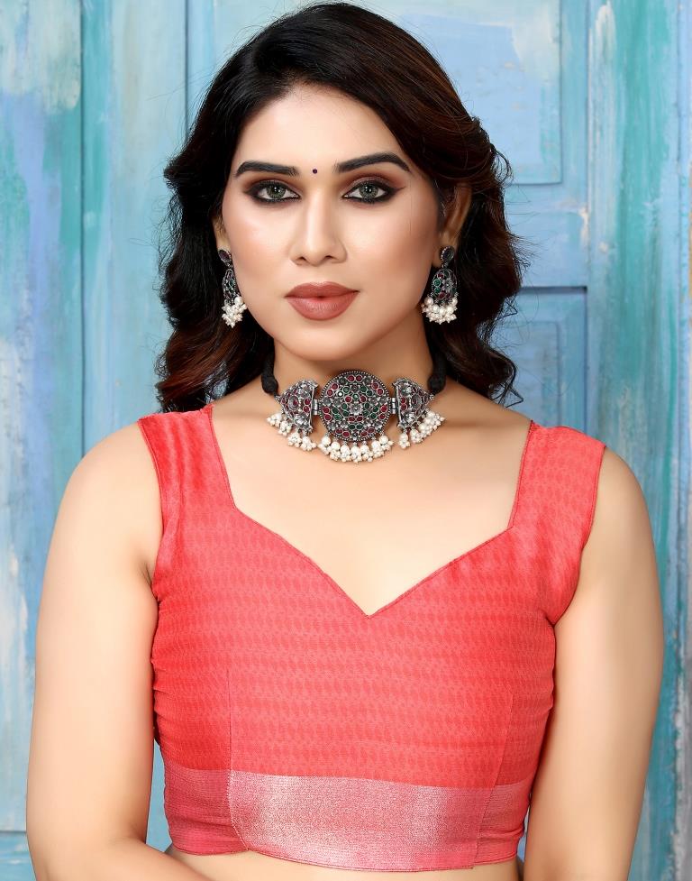 Light Brown Chiffon Printed Saree