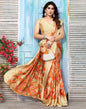 Beige Silk Printed Saree