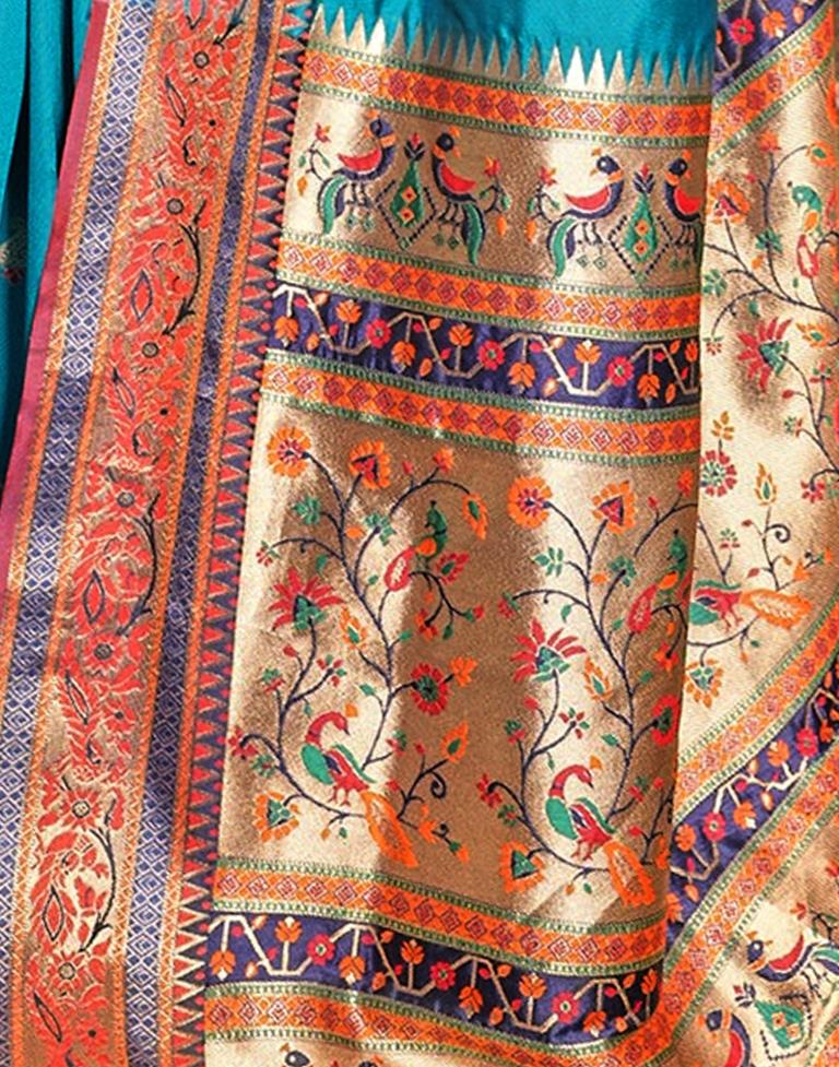 Blue Weaving Silk Paithani Saree