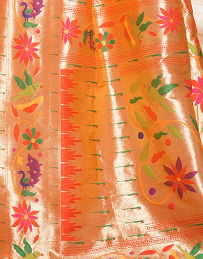 Turmeric Yellow Weaving Silk Paithani Saree