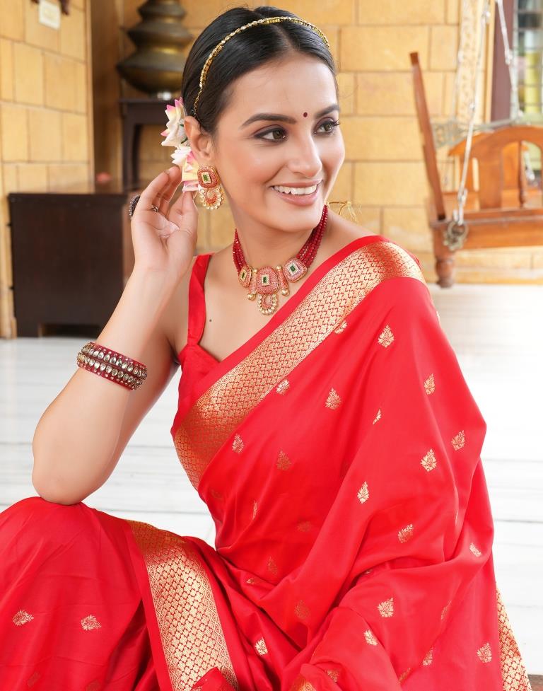 Red Weaving Silk Paithani Saree