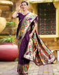 Wine Weaving Silk Paithani Saree