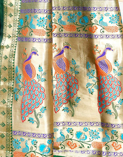 Green Weaving Silk Paithani Saree