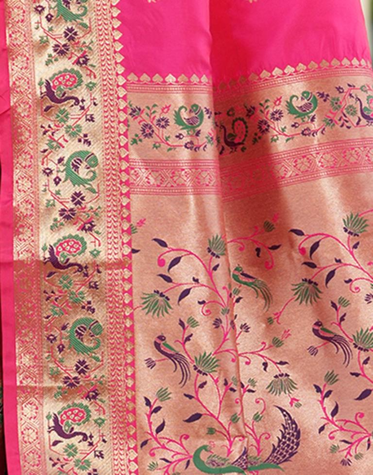 Pink Weaving Silk Paithani Saree