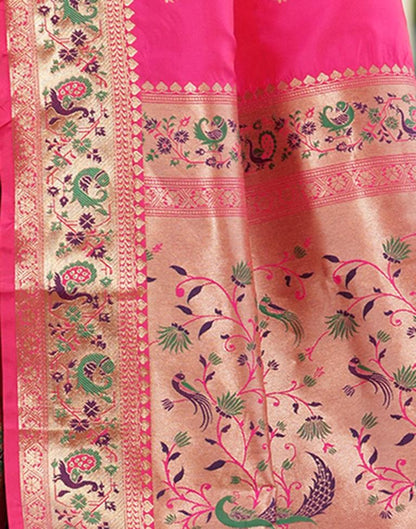 Pink Weaving Silk Paithani Saree