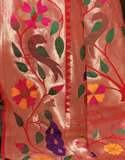Red Weaving Silk Paithani Saree