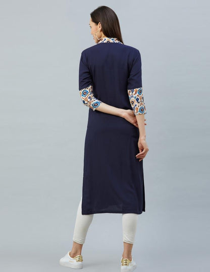 Navy Blue Printed Kurti | Sudathi