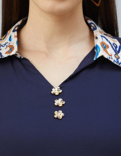 Navy Blue Printed Kurti | Sudathi