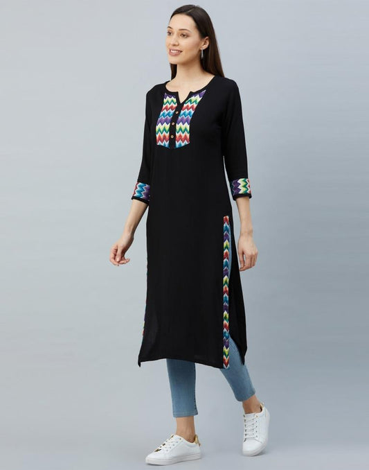 Black Printed Kurti | Sudathi