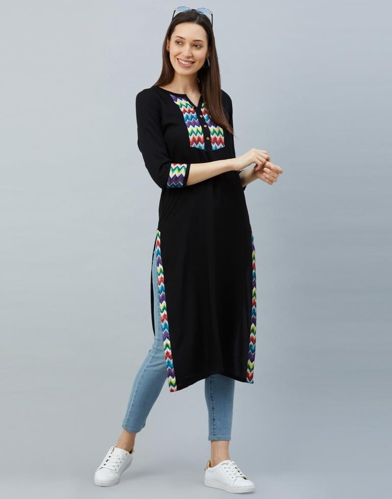 Black Printed Kurti | Sudathi