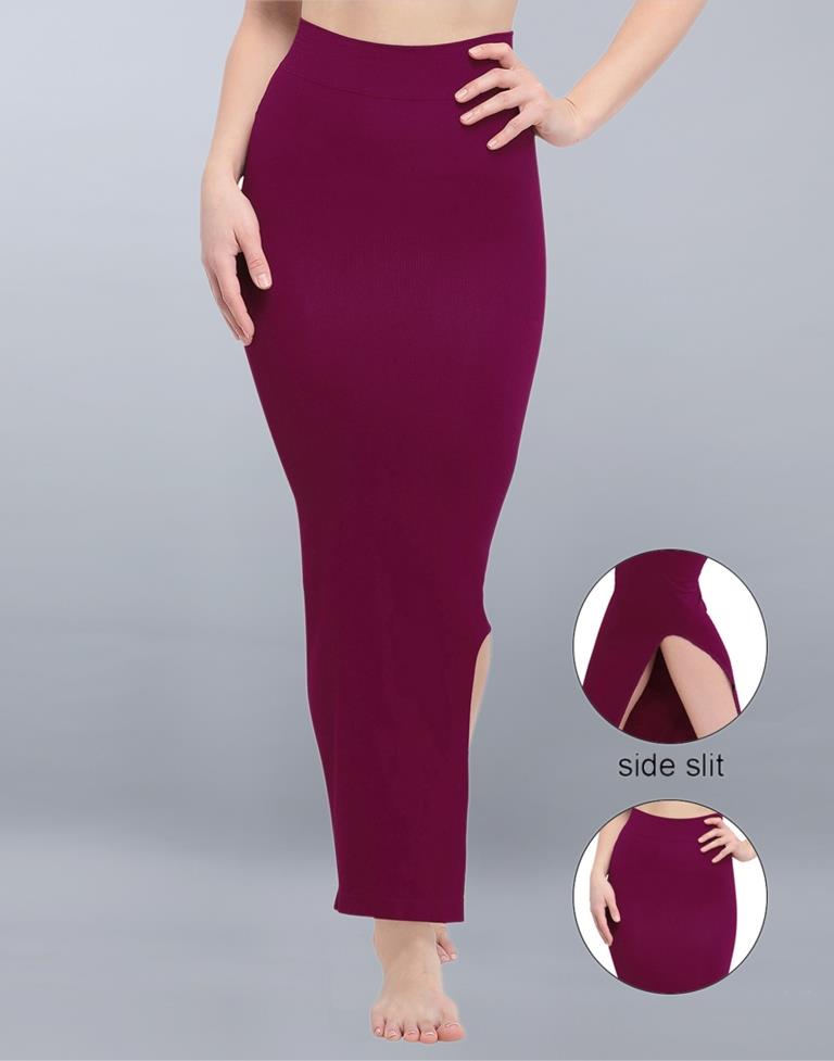 Glistening Maroon Coloured Dyed Knitted Viscose Spandex Shapewear | Sudathi