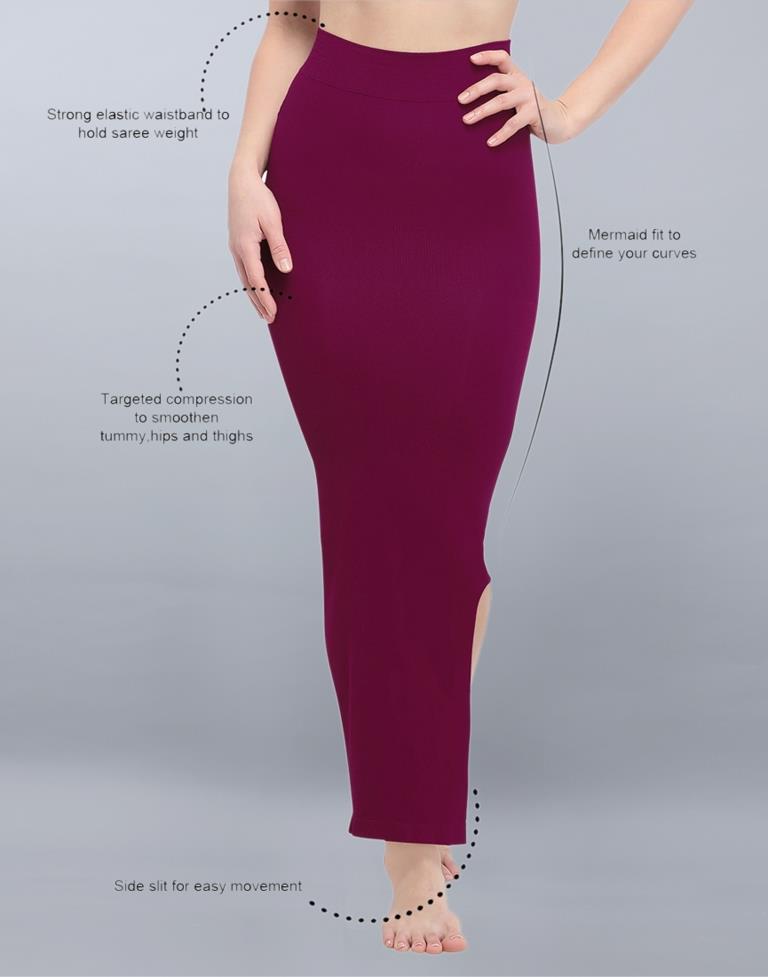 Glistening Maroon Coloured Dyed Knitted Viscose Spandex Shapewear | Sudathi