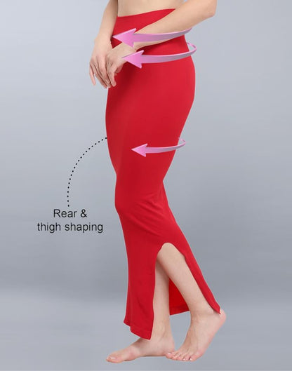 Flamboyant Red Coloured Dyed Knitted Viscose Spandex Shapewear | Sudathi