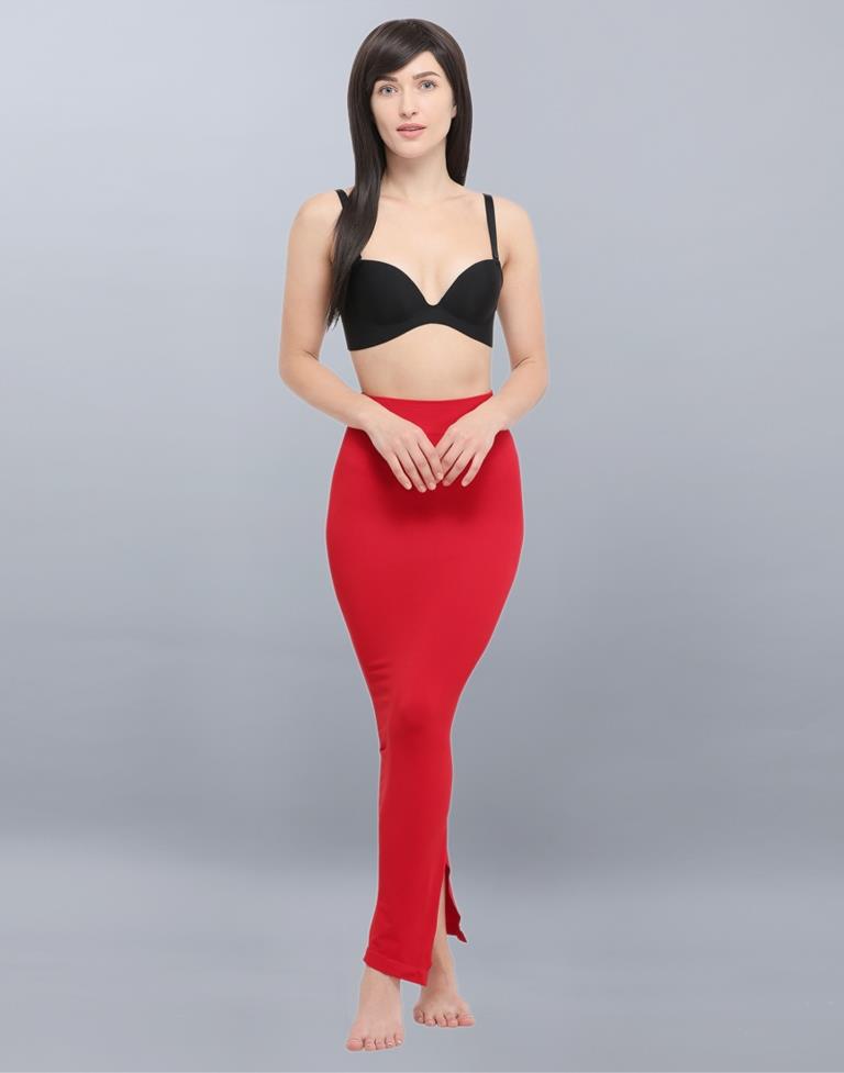 Flamboyant Red Coloured Dyed Knitted Viscose Spandex Shapewear | Sudathi