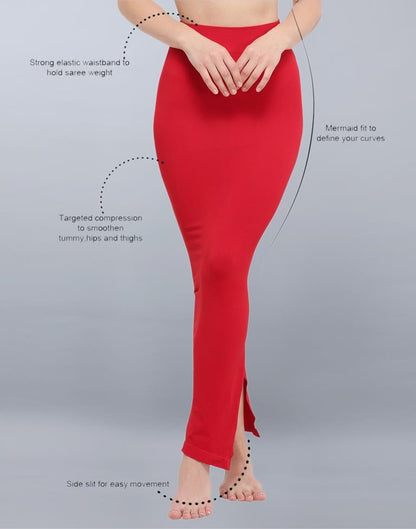 Flamboyant Red Coloured Dyed Knitted Viscose Spandex Shapewear | Sudathi