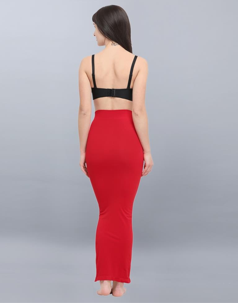 Flamboyant Red Coloured Dyed Knitted Viscose Spandex Shapewear | Sudathi