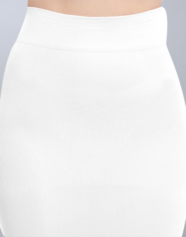 Talismanic White Coloured Dyed Knitted Viscose Spandex Shapewear | Sudathi