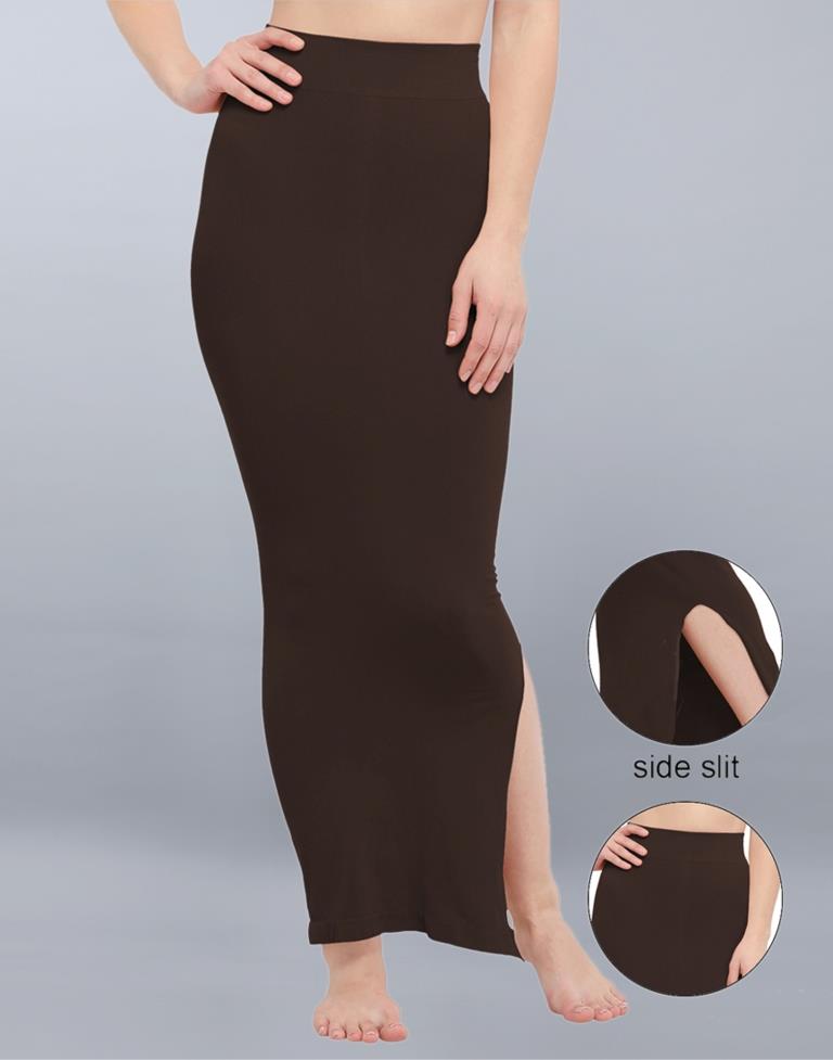 Idyiic Brown Coloured Dyed Knitted Viscose Spandex Shapewear | Sudathi