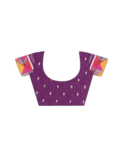 Orange Printed Silk Saree