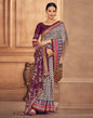 Purple Printed Silk Saree