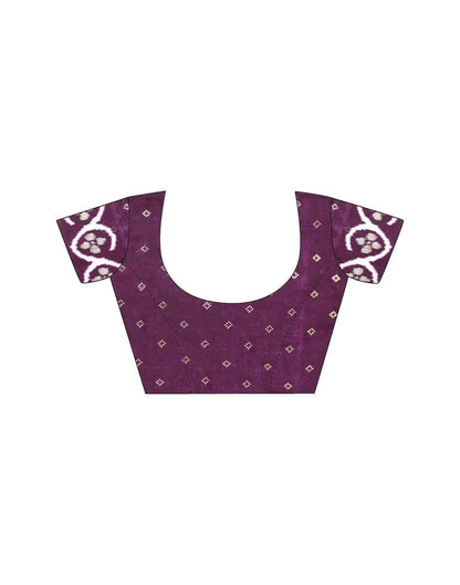 Purple Printed Silk Saree