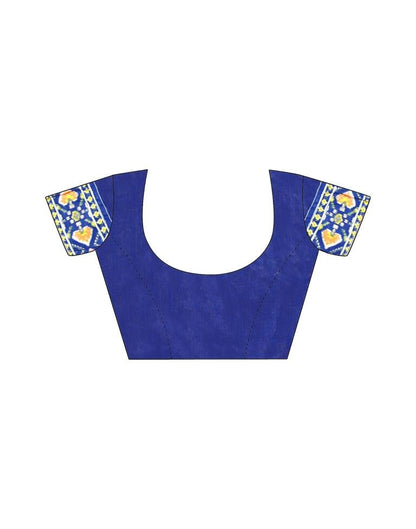 Blue Printed Silk Saree